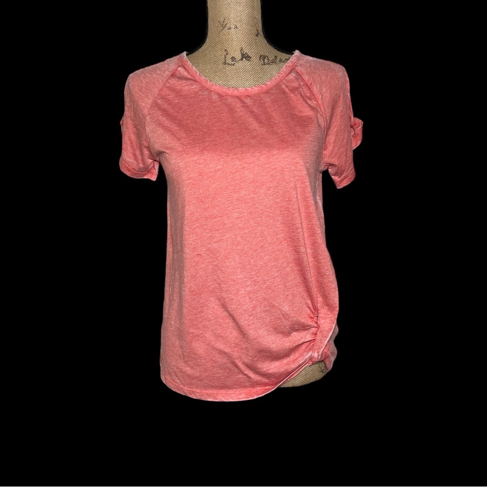 Como Blu Casual Peach Top Side Tie Cutout Sleeves NWT Size P/S